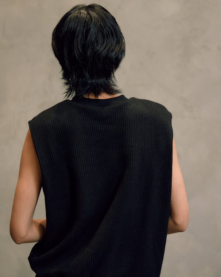 BOUCLE JERSEY SLEEVELESS TOPS