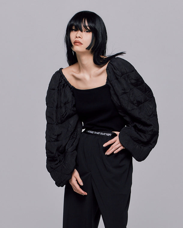 CONFLICTING POWER SLEEVE BLOUSE