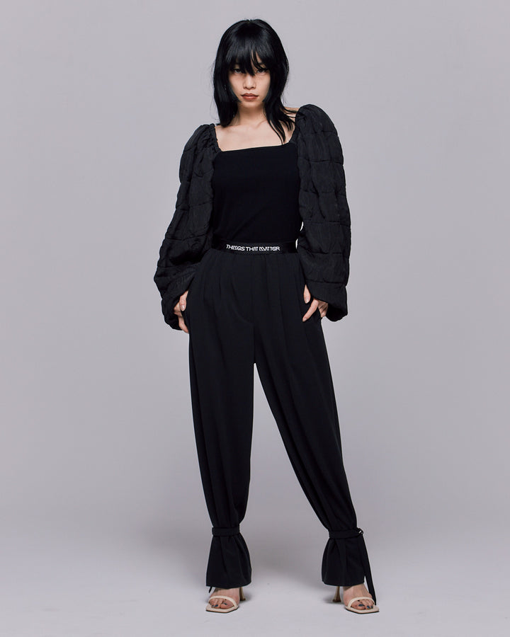 CONFLICTING POWER SLEEVE BLOUSE