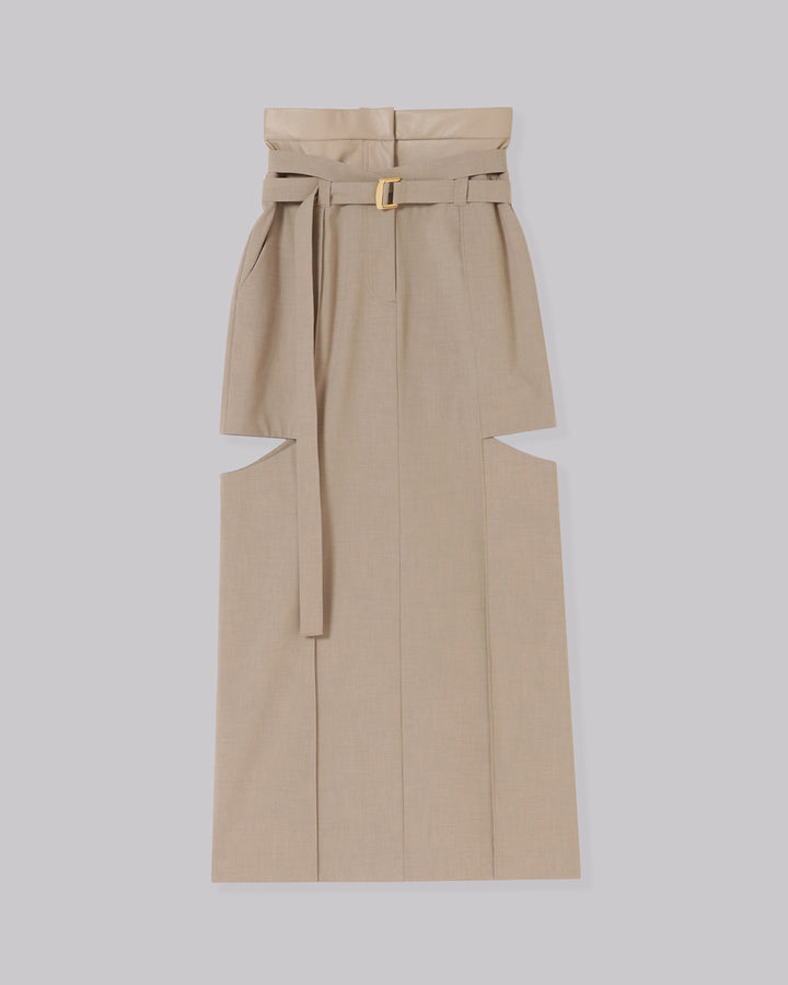 T/R LAYERED NOTCH TIGHT LONG SKIRT