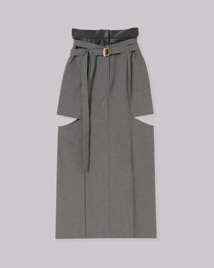 T/R LAYERED NOTCH TIGHT LONG SKIRT