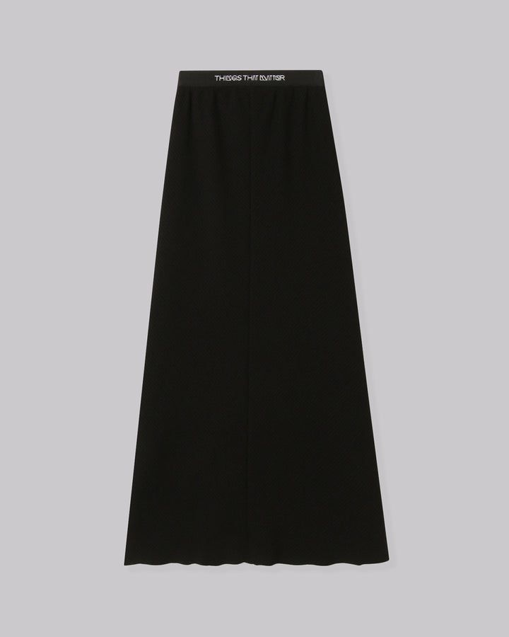 BOUCLE JERSEY MAXI FLARE SKIRT