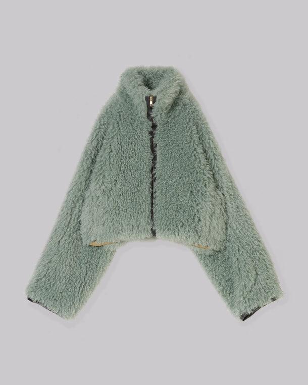 CRIMPED FUR CROPPED BLOUSON