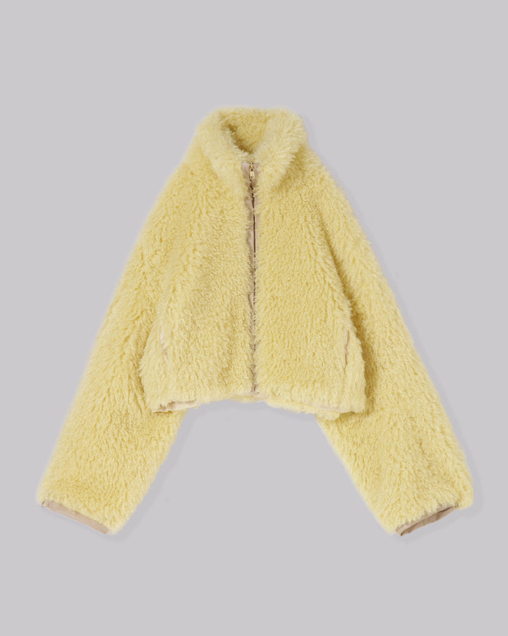 CRIMPED FUR CROPPED BLOUSON