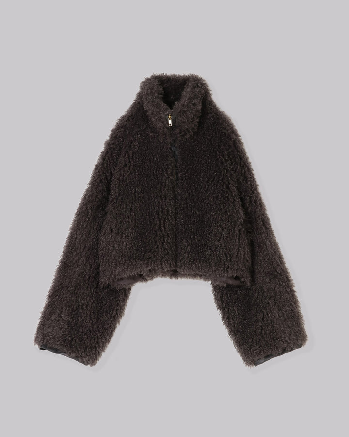 CRIMPED FUR CROPPED BLOUSON
