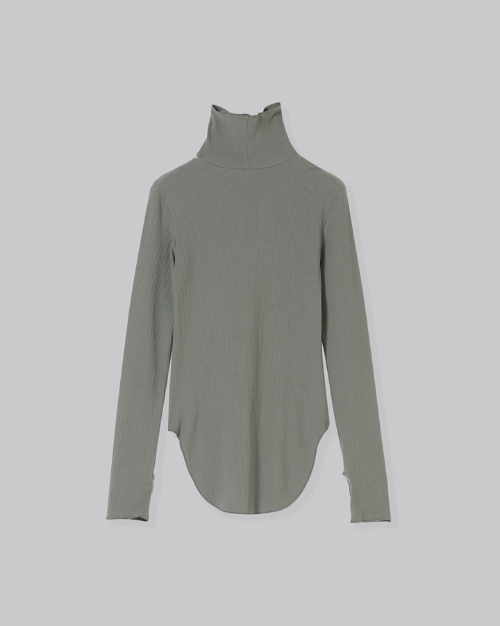 HIGH NECK NOTCH TERECO RIB TOPS