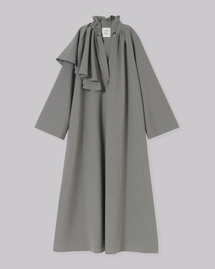 MELANGE ASYMMETRY FLARE MAXI  DRESS