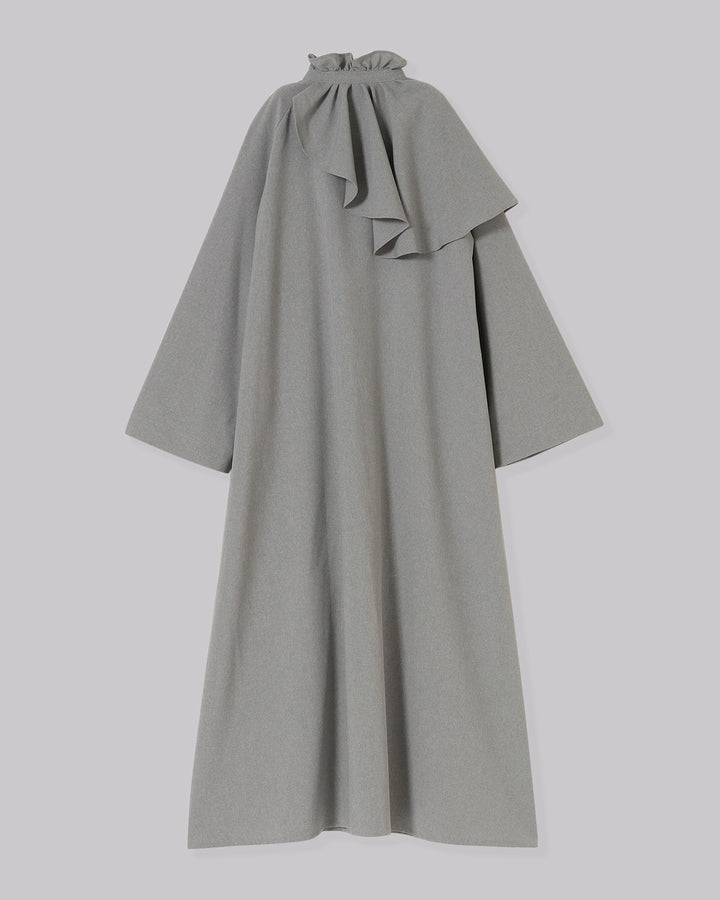 MELANGE ASYMMETRY FLARE MAXI  DRESS