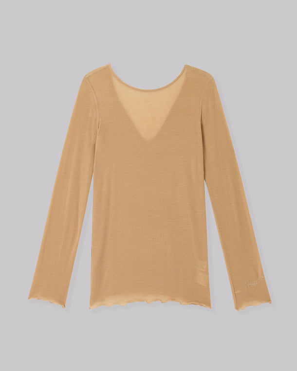 SHEER JERSEY TOPS(CASHMERE SILK MIX)