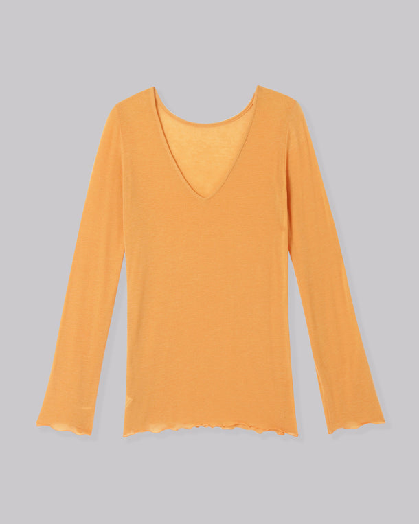 SHEER JERSEY TOPS(CASHMERE SILK MIX)