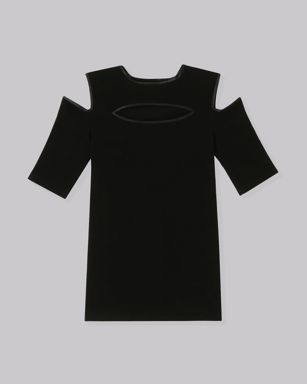 NOTCH DESIGN TERECO RIB HALF SLLEVE TOPS