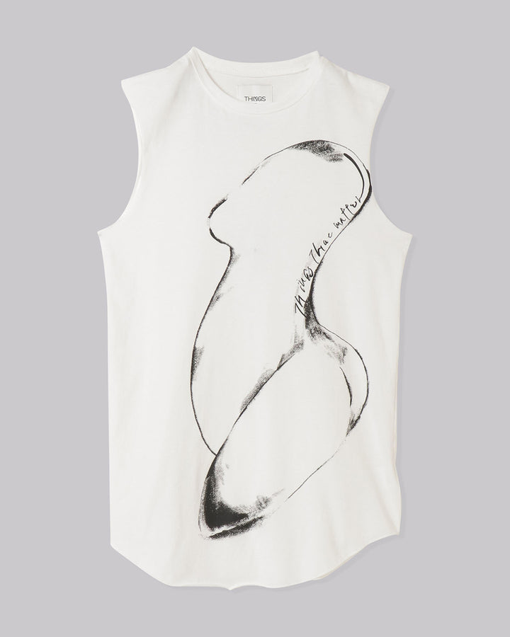 VOLUME SHOULDER TULLE BLOUSE & PRINT T-SHIRT