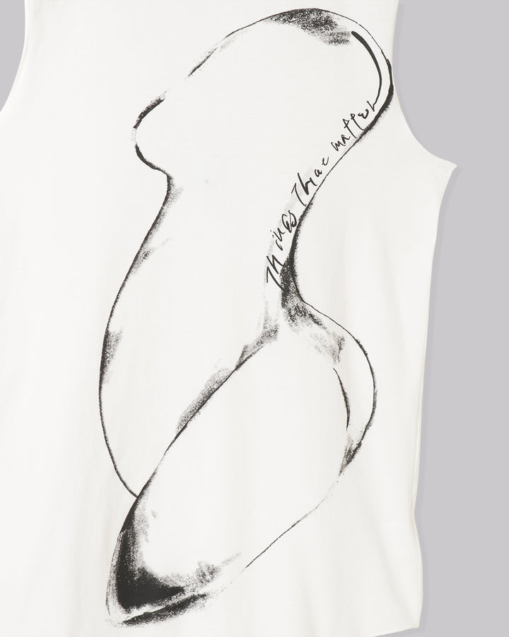 VOLUME SHOULDER TULLE BLOUSE & PRINT T-SHIRT