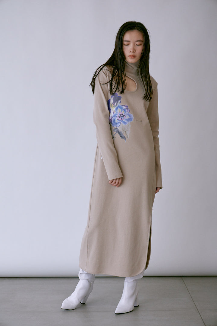 CUTTING RIB DRESS "POSITIVE PRINT"