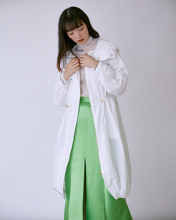 MICRO TAFFETA VOLUME HOOD COAT