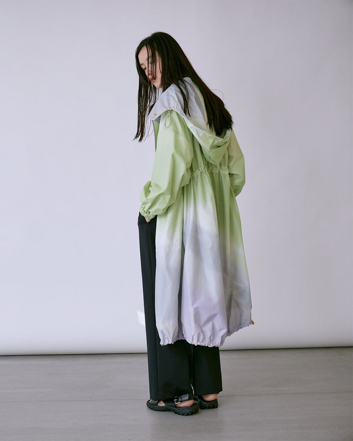 PRINT  VOLUME HOOD COAT