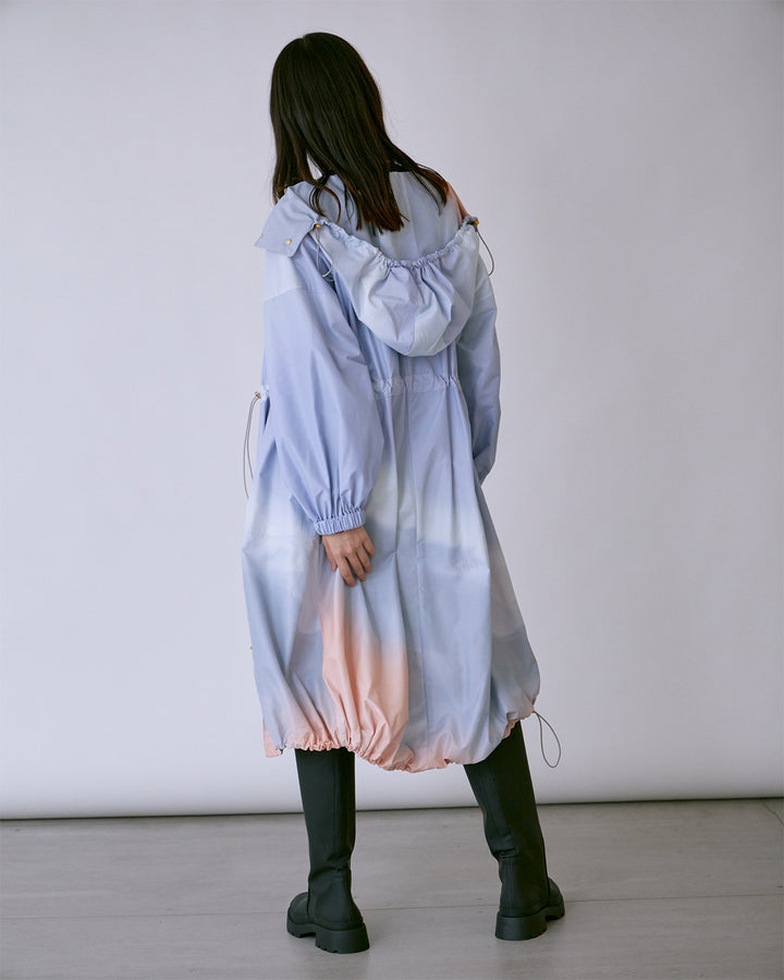 PRINT  VOLUME HOOD COAT