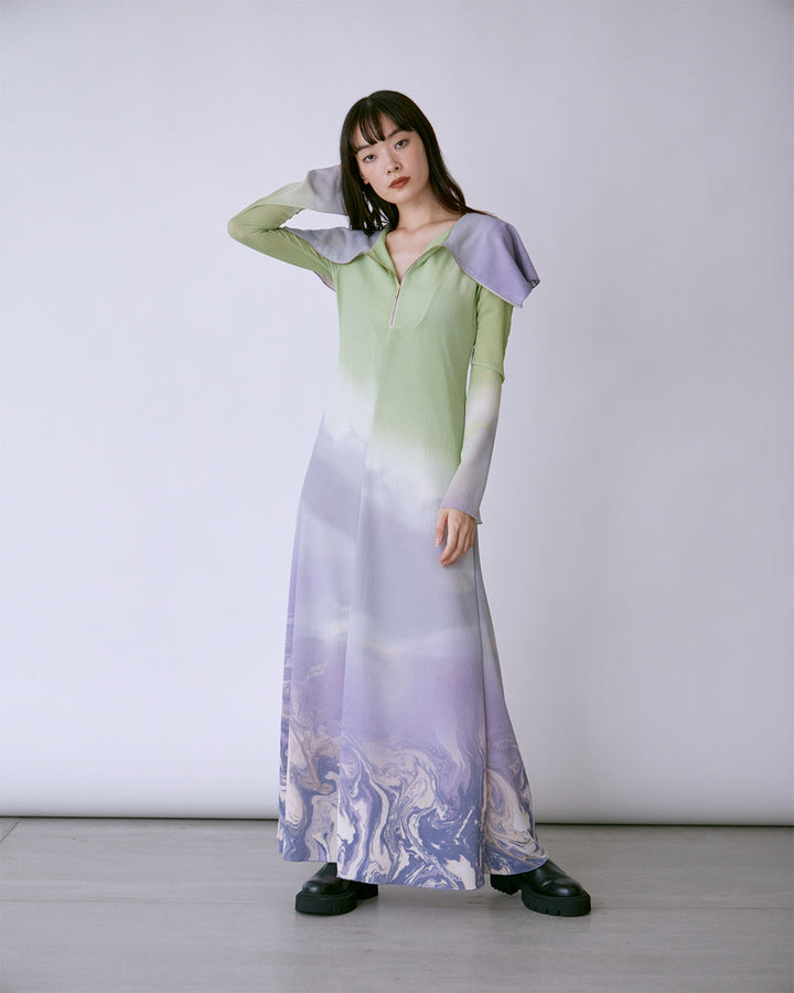 1858 PRINT YORYU JERSEY MAXI DRESS