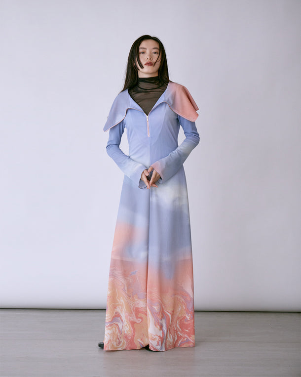 1858 PRINT YORYU JERSEY MAXI DRESS